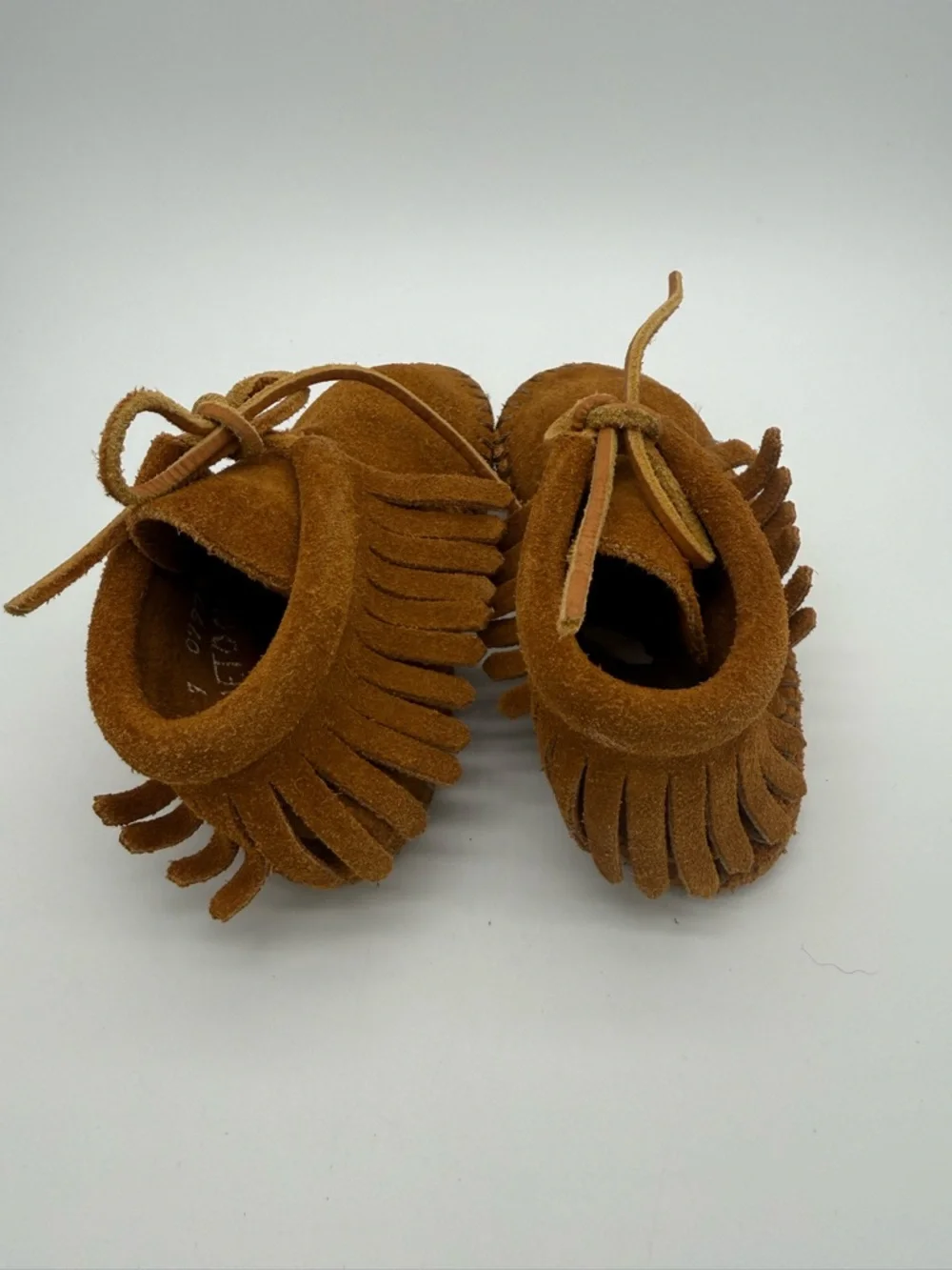 VTG 80s Minnetonka Moccasin Childrens Softsole Fringe Boots Size 7 Style 2482